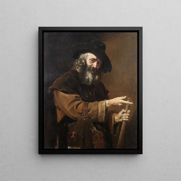 Old Pilgrim - Pietro Bellotti — framed artwork on a wall