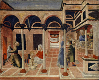 The miracle at the birth of Saint Nicholas - Pietro di Giovanni d'Ambrogio — artwork view