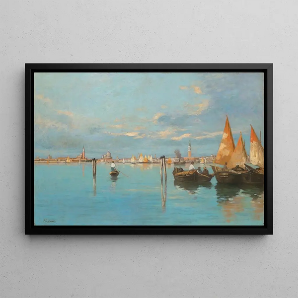 View of Venice - Pietro Fragiacomo — framed artwork on a wall