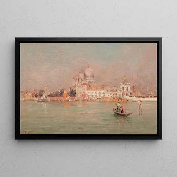 Venice, Santa Maria della Salute - Pietro Fragiacomo — framed artwork on a wall