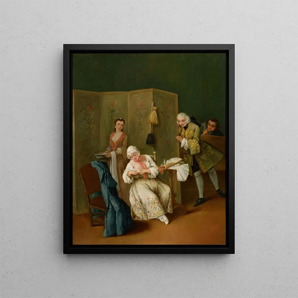 The indiscreet gentleman - Pietro Longhi — framed artwork on a wall