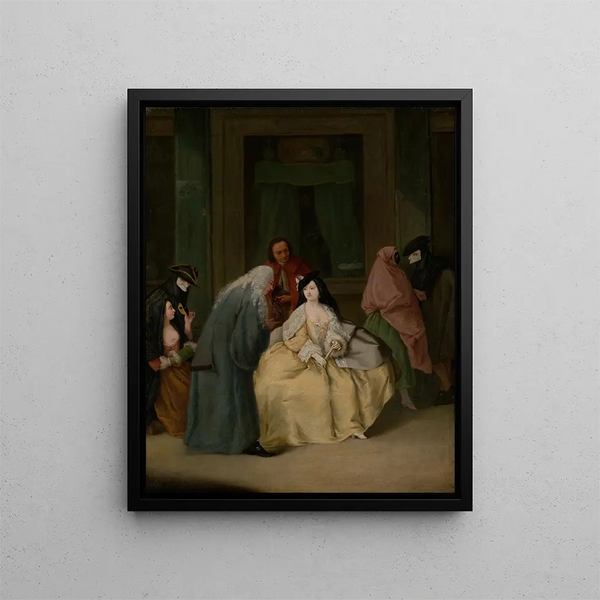 The Meeting - Pietro Longhi — framed artwork on a wall