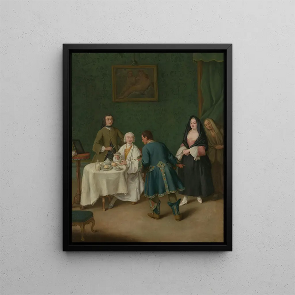 The Temptation - Pietro Longhi — framed artwork on a wall