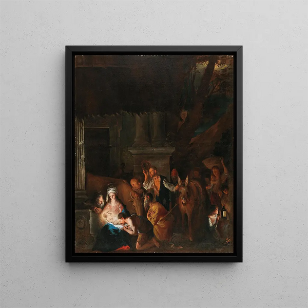 Adoration of the Shepherds - Pietro Paolini — framed artwork on a wall