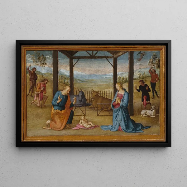 The Nativity - Pietro Perugino — framed artwork on a wall