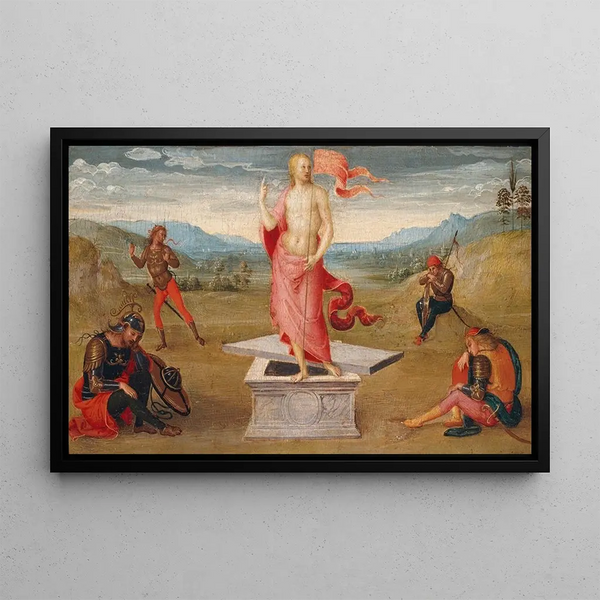The Resurrection - Pietro Perugino — framed artwork on a wall