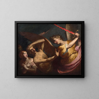 Eve Chased from the Garden of Eden - Pietro Ricchi — framed artwork on a wall