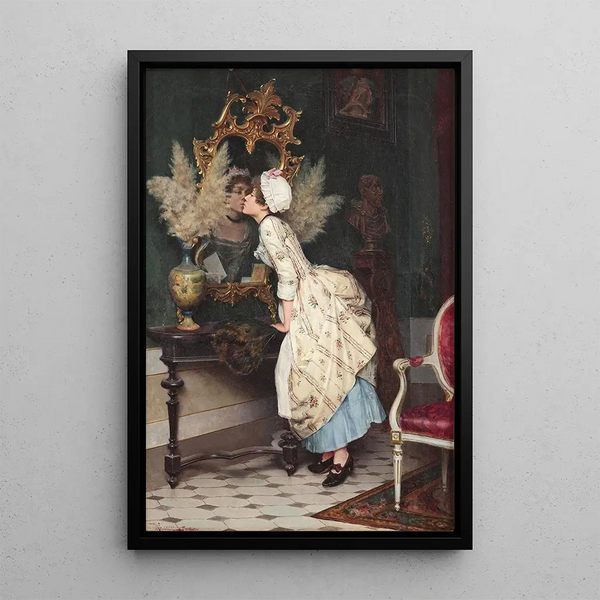 A Kiss in the Reflection - Pietro Torrini — framed artwork on a wall