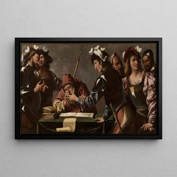 Chiromancer Painting - Pietro della Vecchia — framed artwork on a wall