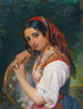 A shepherdess with a tambourine - Pimen Nikitich Orloff — artwork view