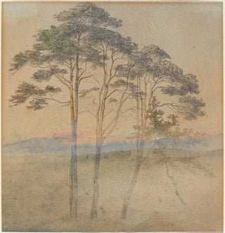 Ernst Ferdinand Oehme - Pines in a Morning Fog.webp