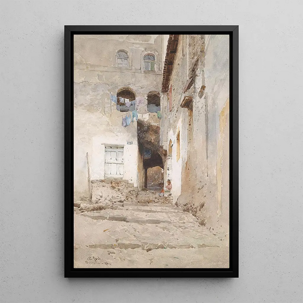Maisons à Terracina - Pio Joris — framed artwork on a wall