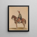 Austrian Hussar painting on a bay horse - Piotr Michałowski — framed artwork on a wall