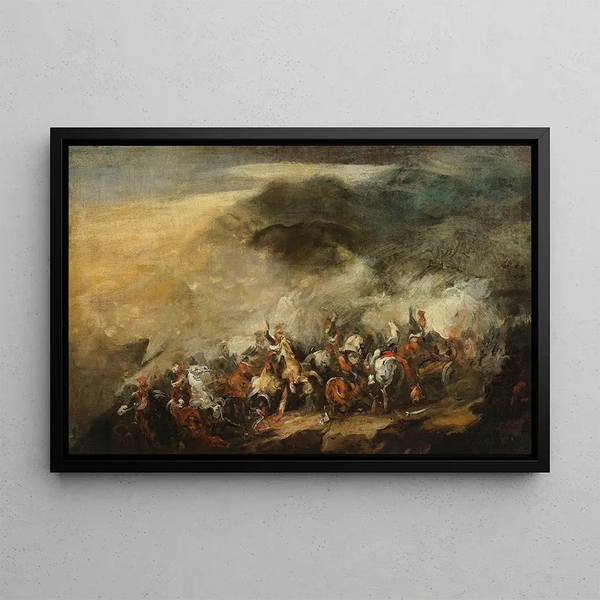 Battle of Somosierra - Piotr Michałowski — framed artwork on a wall