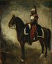 Cuirassier sur un cheval bai - Piotr Michałowski — artwork view