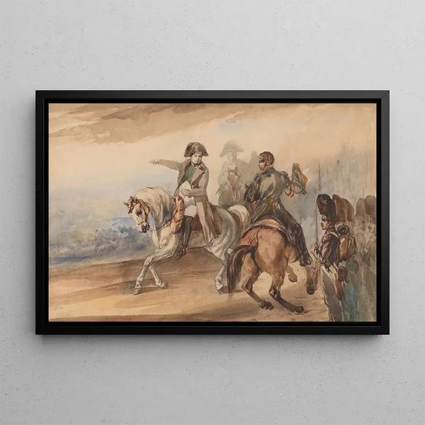 Napoleon giving orders - Piotr Michałowski — framed artwork on a wall