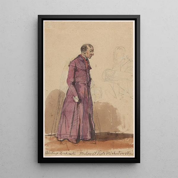 Portrait of Bishop Towski - Piotr Michałowski — framed artwork on a wall