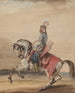 Horse Portrait Painting of Hetman Stanisław Jan Jabłonowski 1634-1702 - Piotr Michałowski — artwork view