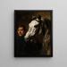 Horse Stable Boy Holding the Horse by the Bridle - Piotr Michałowski — framed artwork on a wall