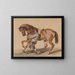 Stable hand with a chestnut horse - Piotr Michałowski — framed artwork on a wall