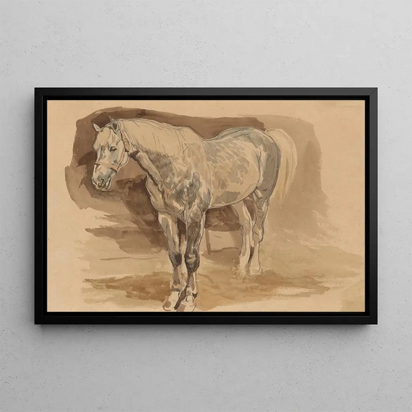 Study of a Spotted Horse - Piotr Michałowski — framed artwork on a wall