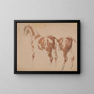The study of the horse and its harness - Piotr Michałowski — framed artwork on a wall