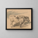 Study of a Simmental breed bull - Piotr Michałowski — framed artwork on a wall