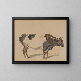 Study of a Cow - Piotr Michałowski — framed artwork on a wall