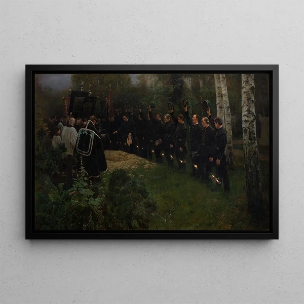 Funérailles de mineurs - Piotr Stachiewicz — framed artwork on a wall