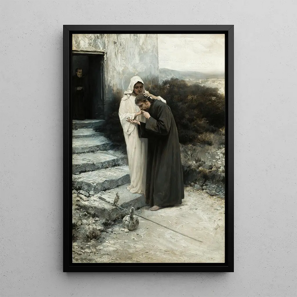 Notre-Dame Bids Farewell to Christ - Piotr Stachiewicz — framed artwork on a wall