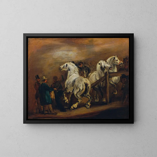 Horse Market Painting - Piotr Michałowski — framed artwork on a wall