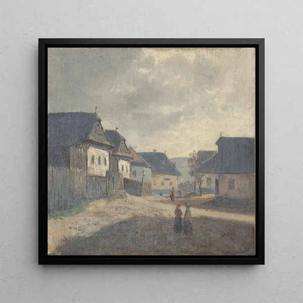 Place du village - Jan Nowopack — framed artwork on a wall