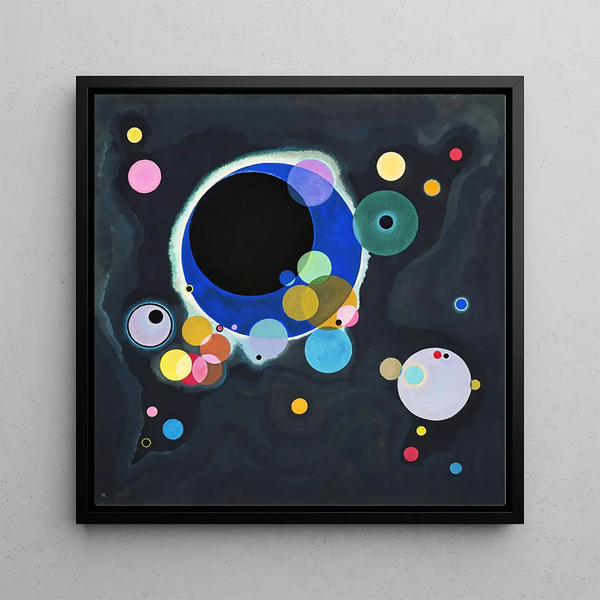 Several Circles - Wassily Kandinsky — framed artwork on a wall
