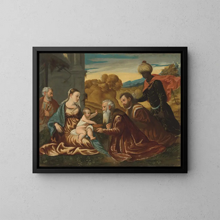 L'Adoration des Mages - Polidoro da Lanciano — framed artwork on a wall