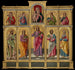 Polyptych painting with Saint James the Greater, the Virgin and Child, and saints - Bartolomeo Vivarini — artwork view
