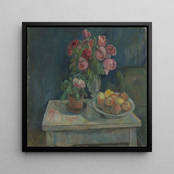 Apples and Roses - Oluf Wold-Torne — framed artwork on a wall