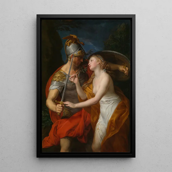 Allegory of Peace and War - Pompeo Batoni — framed artwork on a wall