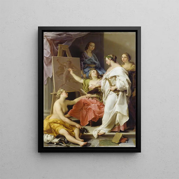Allegory of the Arts - Pompeo Batoni — framed artwork on a wall