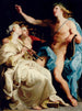 Apollon and the two Muses - Pompeo Batoni — artwork view