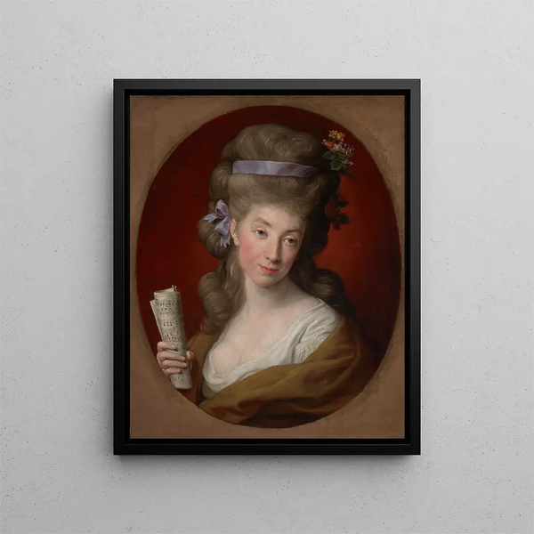 Portrait painting of Izabela née Lubomirska, wife of Ignacy Potocki 1755-1783 - Pompeo Batoni — framed artwork on a wall