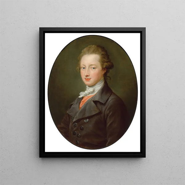 Portrait of a gentleman (Case Conflict) - Pompeo Batoni — framed artwork on a wall