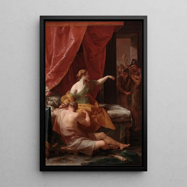 Samson and Delilah - Pompeo Batoni — framed artwork on a wall