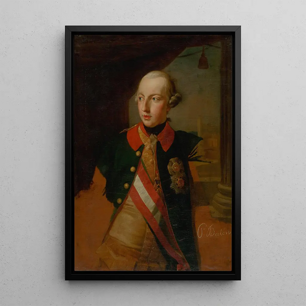 Study for the portrait of Emperor Joseph II - Pompeo Batoni — framed artwork on a wall