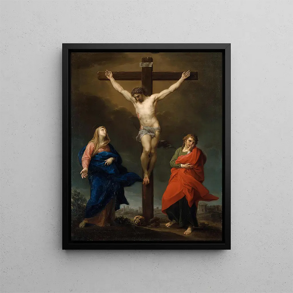 La Crucifixion - Pompeo Batoni — framed artwork on a wall