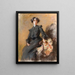 Young woman in the living room - Pompeo Mariani — framed artwork on a wall