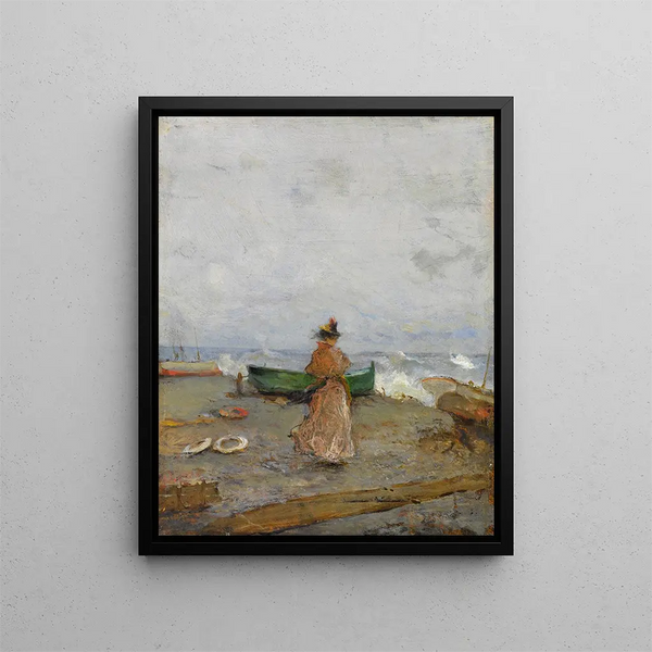 At the seaside - Pompeo Mariani — framed artwork on a wall