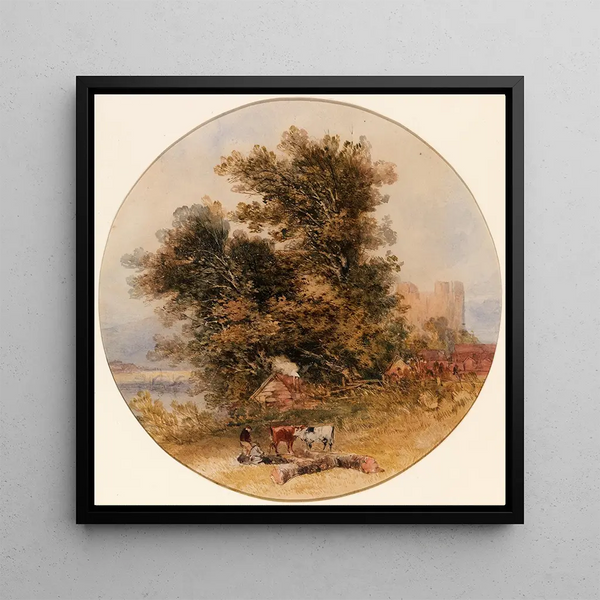 Pont et château de Rochester, Kent - George Howse — framed artwork on a wall