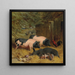 Berkshire pigs and hens in a courtyard with hay - John Frederick Herring Snr — framed artwork on a wall