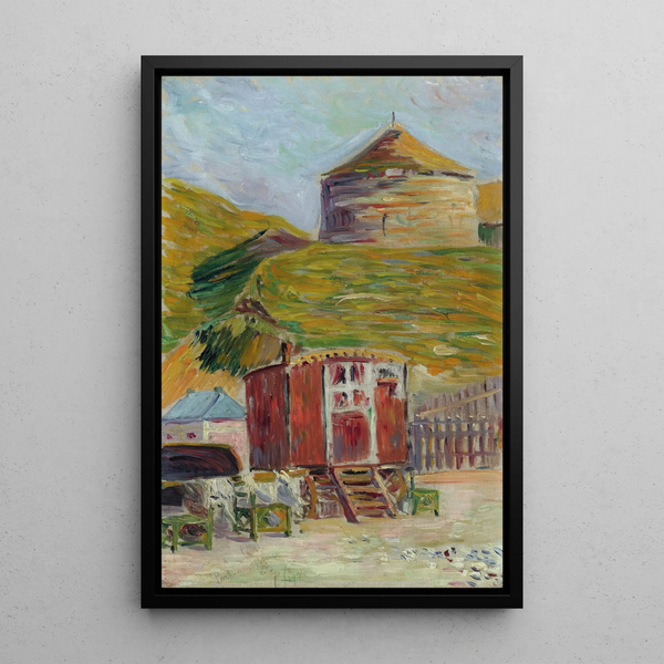 Port-En-Bessin, The Old Tower – Paul Signac — framed artwork on a wall