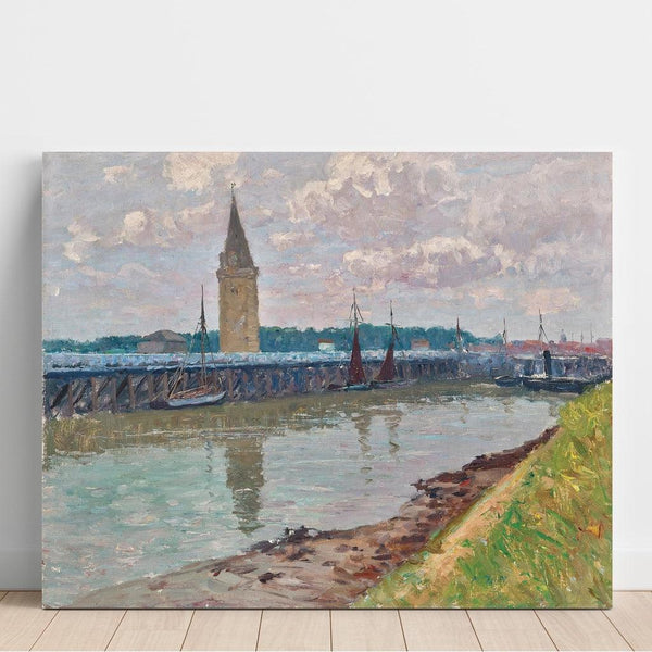 Reproduction of the painting Fishing port painting in Nieuport (Belgium) - Alfred Zoff